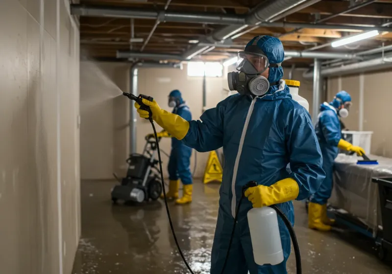 Basement Sanitization and Antimicrobial Treatment process in Pine Knoll Shores, NC